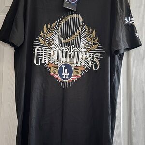 Los Angeles Dodgers World Series Champions Black Graphic T-shirt